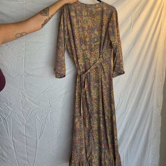 Cierra, Size L, Gold and Blue Silk - Picture 3 of 5